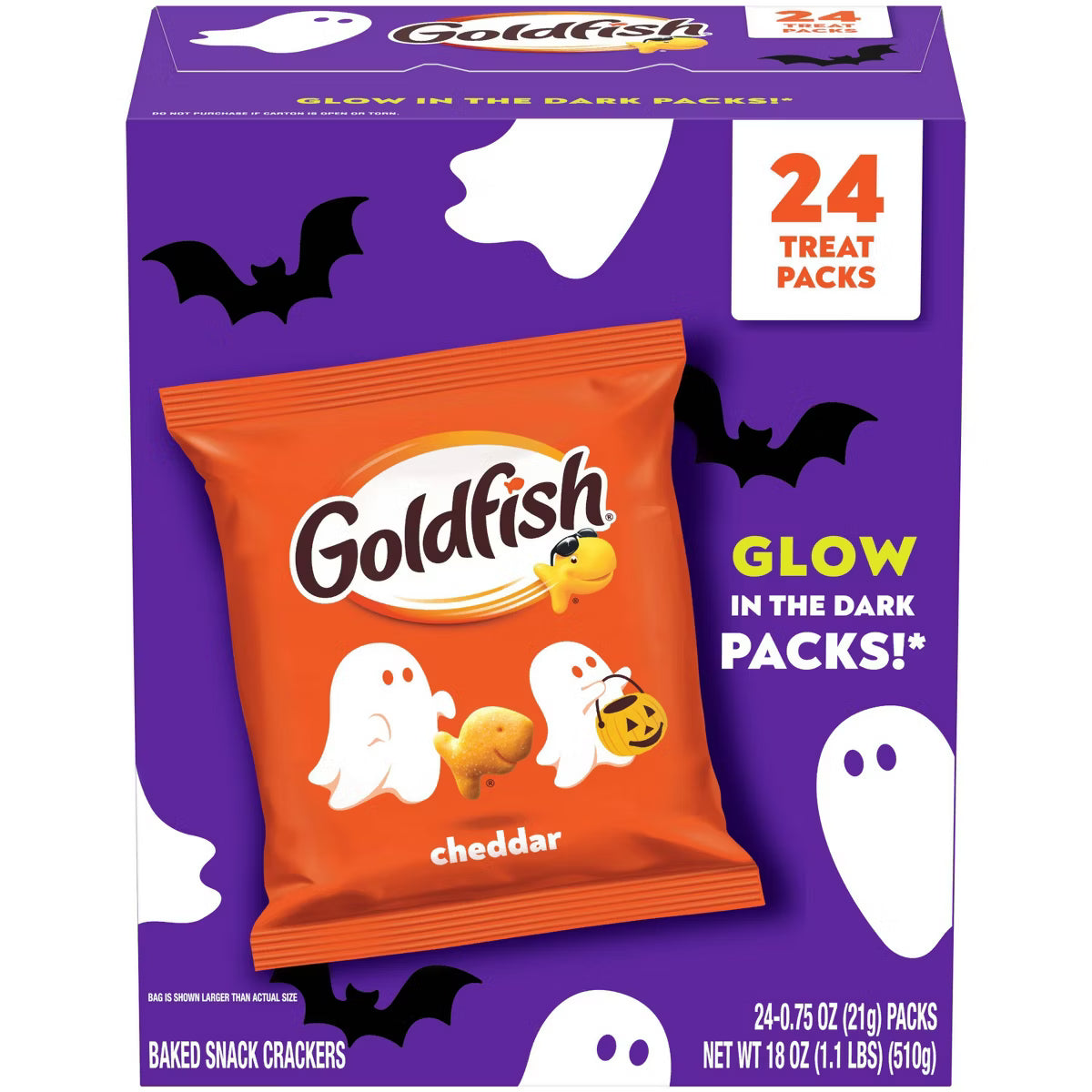 Goldfish Halloween Edition Cheddar Crackers Snack Packs Multipack Box - 18oz/24ct