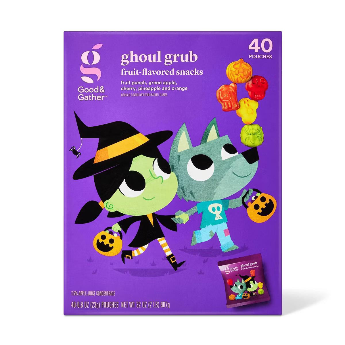 Halloween Fruit Flavored Snacks - 32oz/40ct