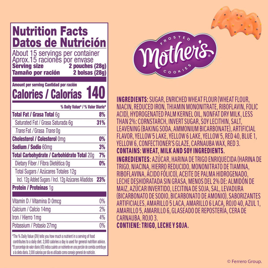 PREVENTA Mother's Cookies Halloween Circus Animal Cookies Snacks - 15oz/30ct