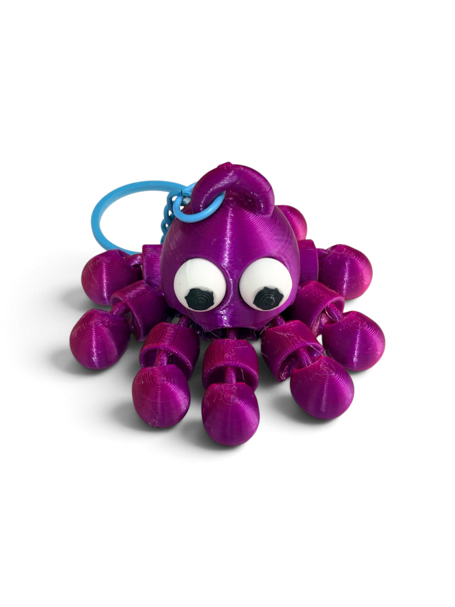 Llavero articulado Pulpo Morado brillante