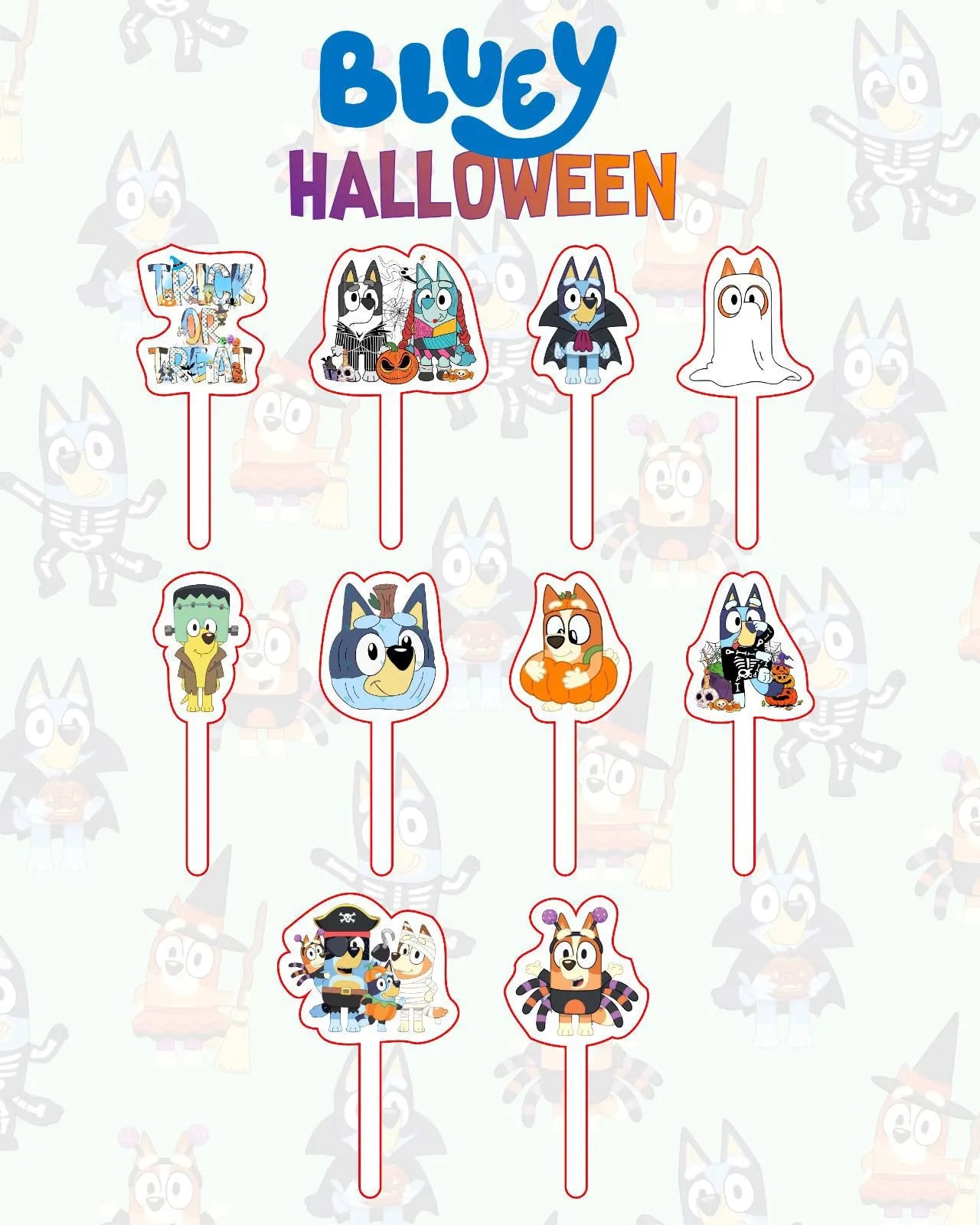 Picks Acrylic Bluey Halloween