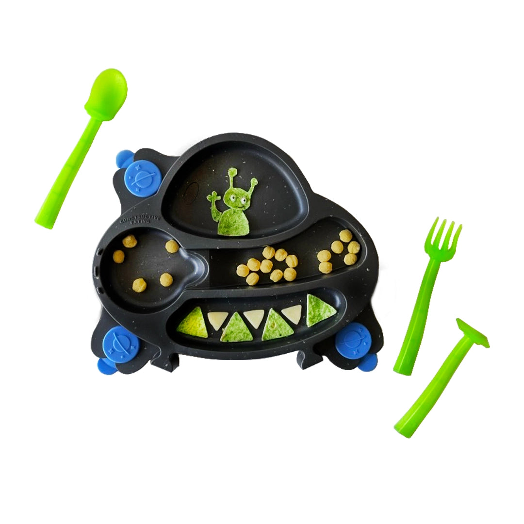 Plato Entrenador Space con cubiertos