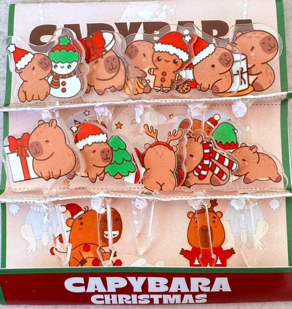 Picks Acrylic Capybara Xmas