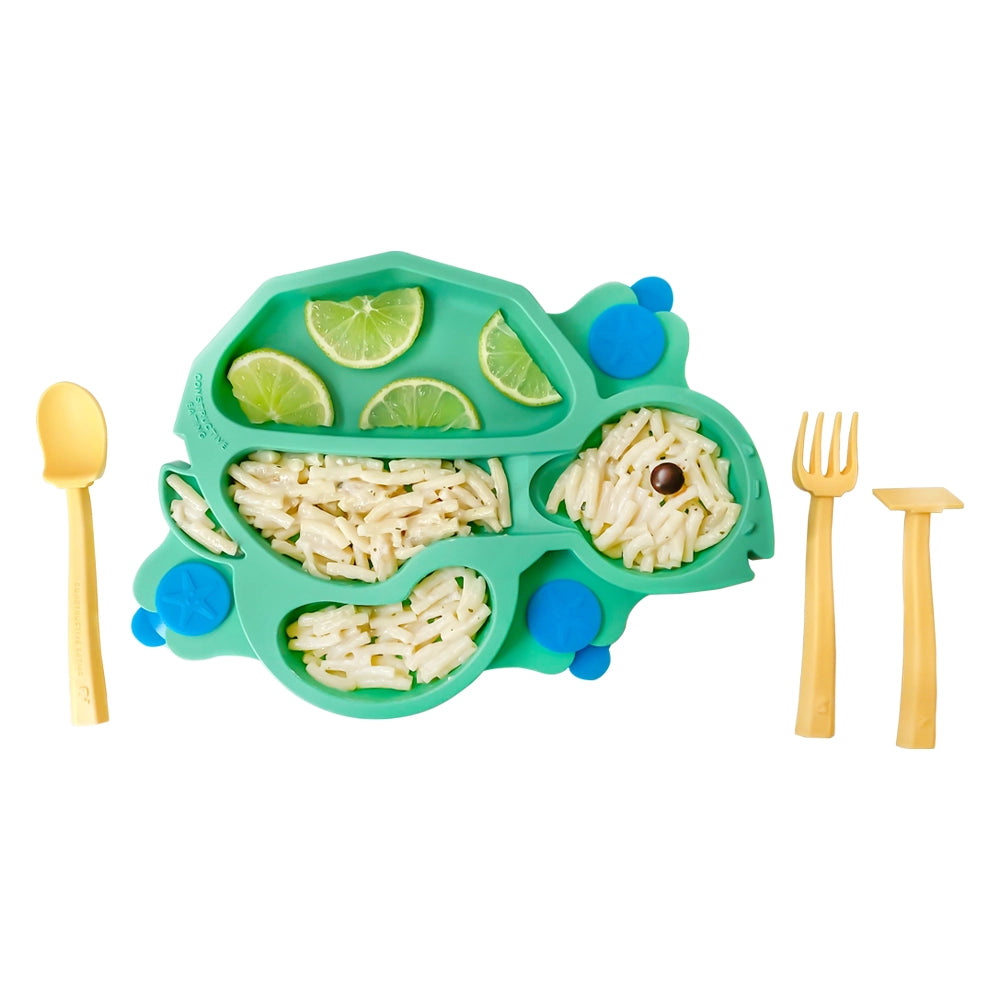 Plato Entrenador Tortuga con cubiertos