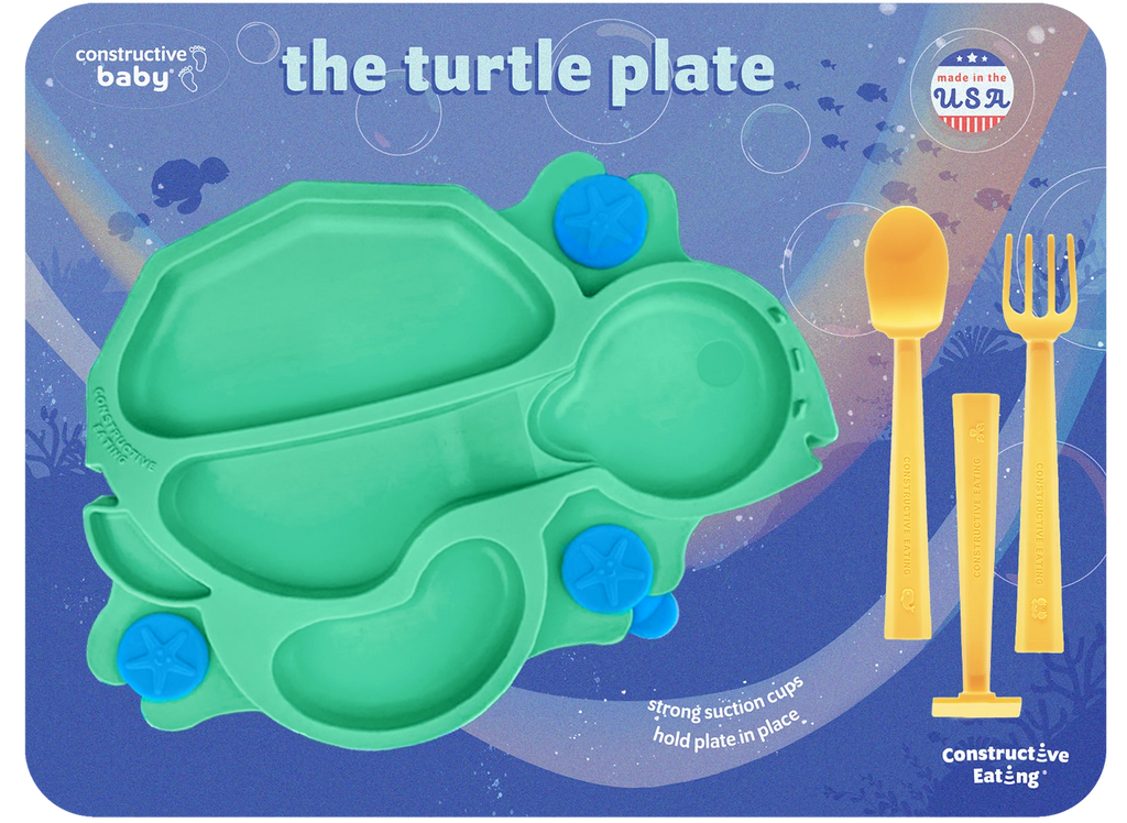 Plato Entrenador Tortuga con cubiertos