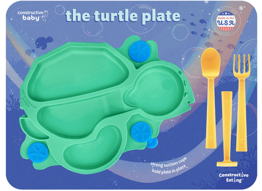 Plato Entrenador Tortuga con cubiertos